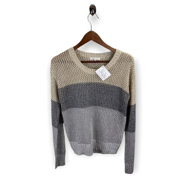 Minnie Rose Metallic Knit Colorblock Sweater Size S - Picture 1 of 9